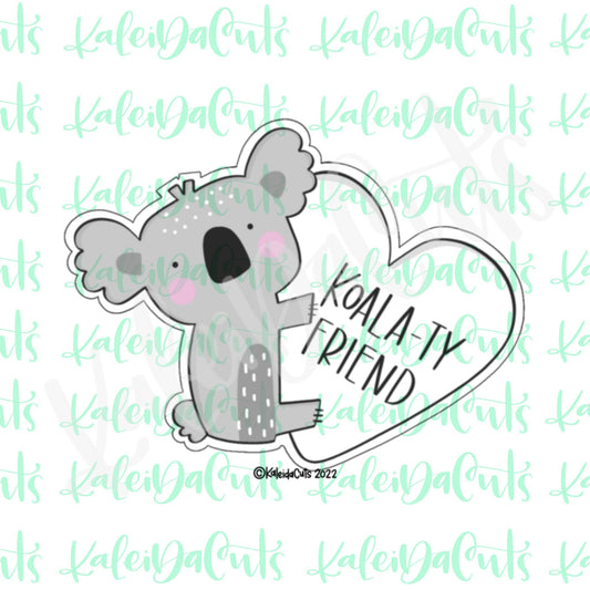 Modern Koala Heart Plaque Cookie Cutter