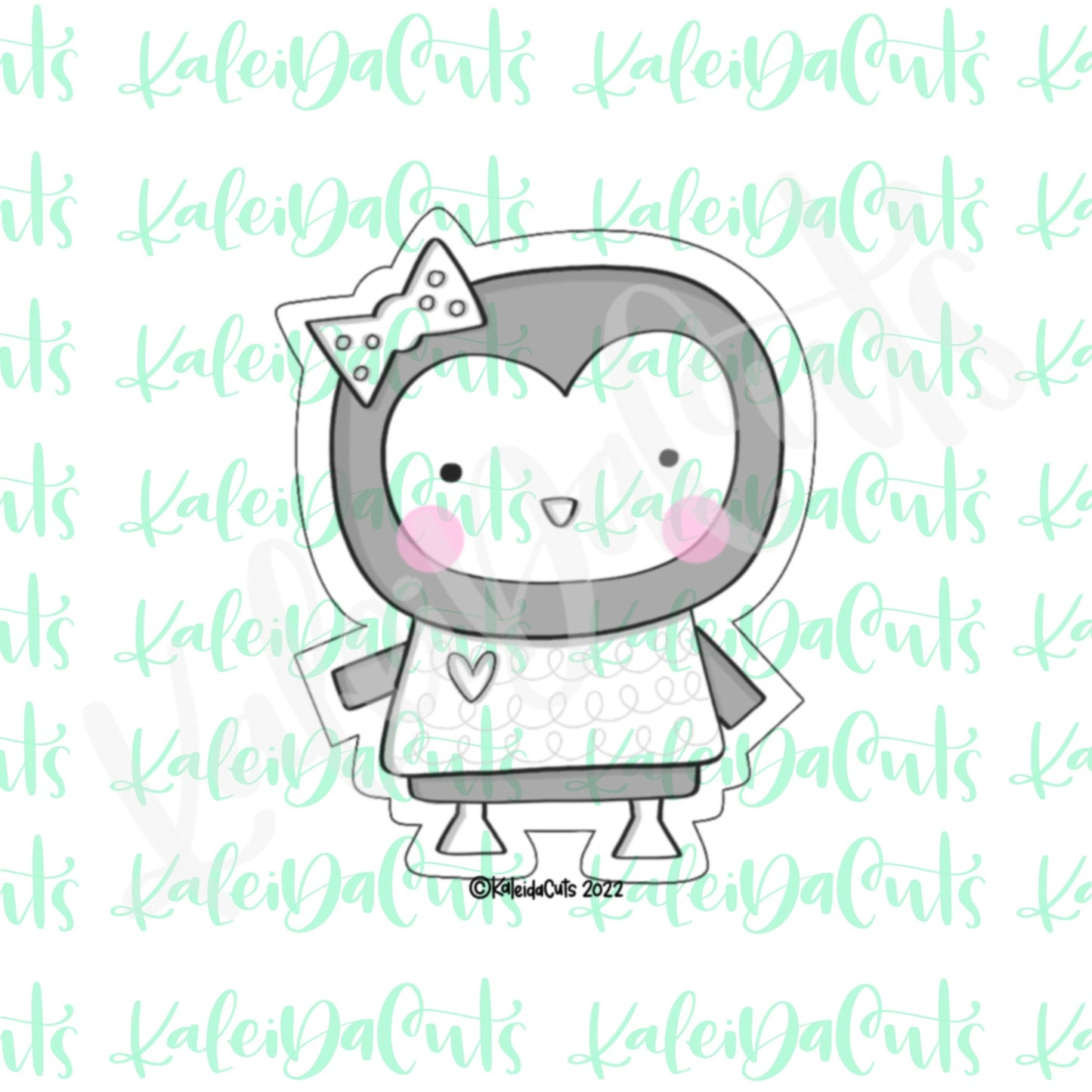 Modern Penguin Bow Cookie Cutter