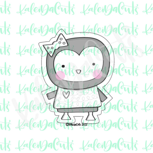 Modern Penguin Bow Cookie Cutter