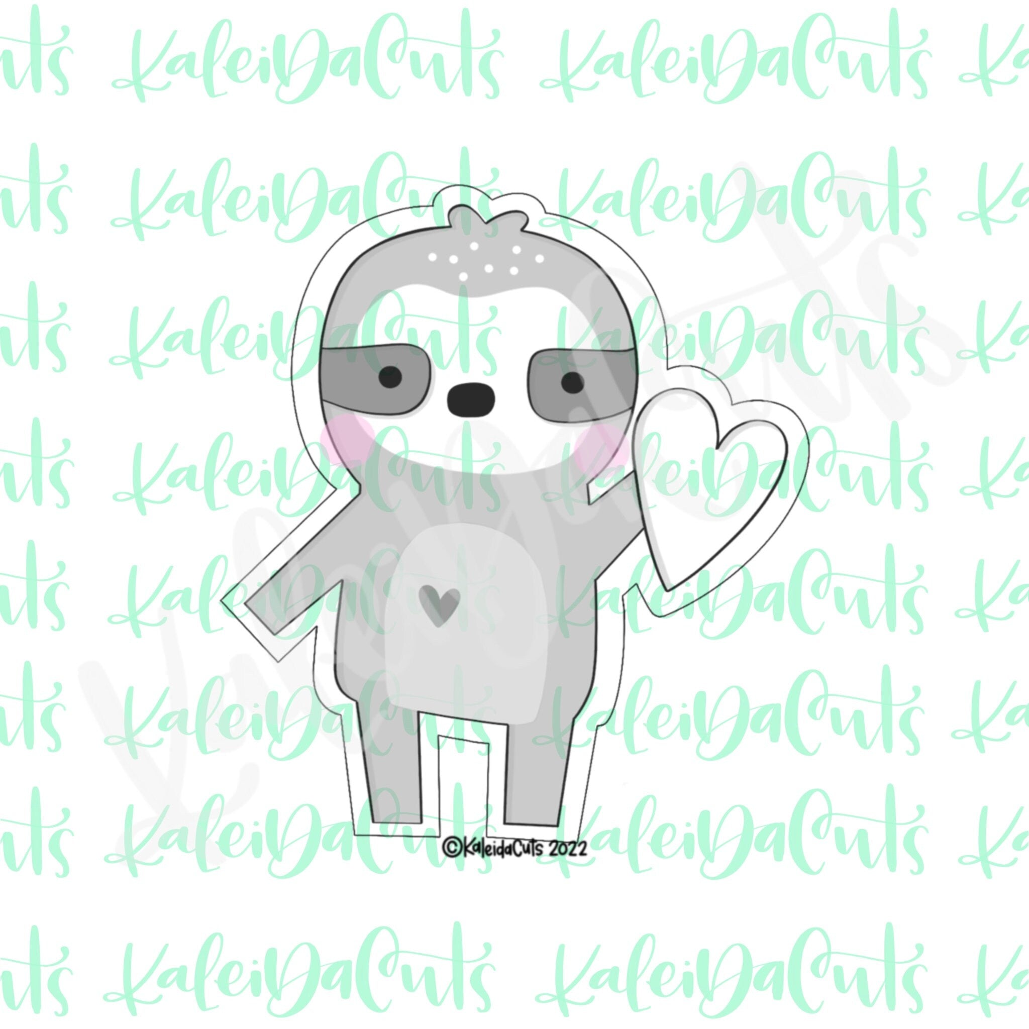Modern Sloth Valentine Cookie Cutter – KaleidaCuts
