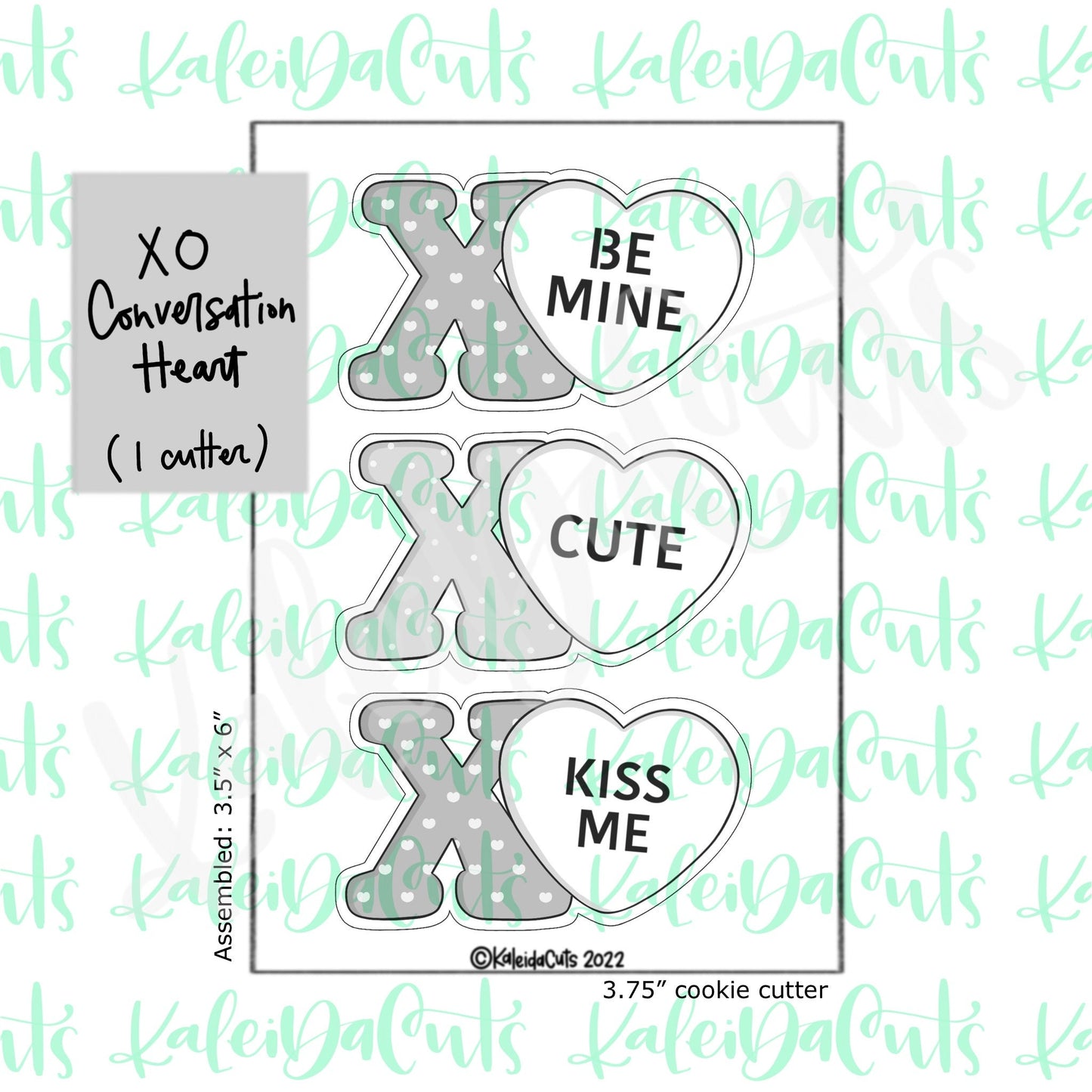 XO Conversation Heart Cookie Cutter