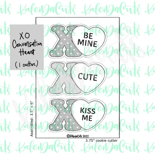 XO Conversation Heart Cookie Cutter