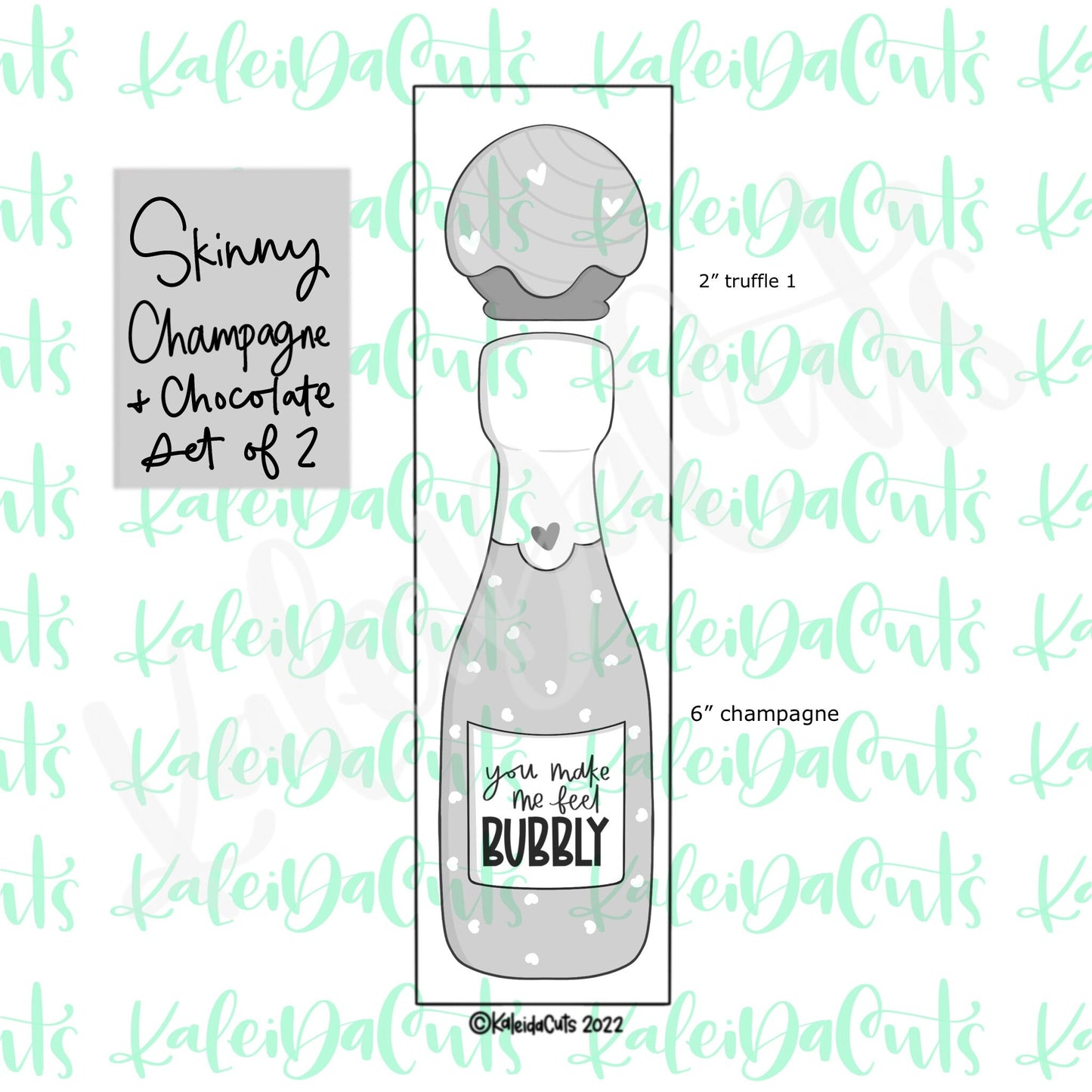 Skinny Champagne and Chocolate Set of 2 Cookie Cutters