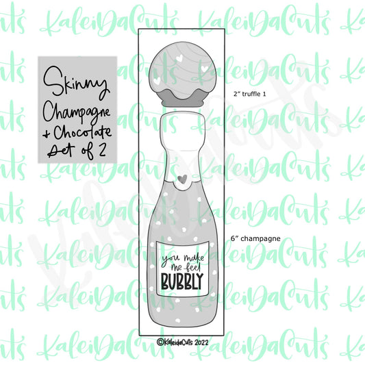 Skinny Champagne and Chocolate Set of 2 Cookie Cutters