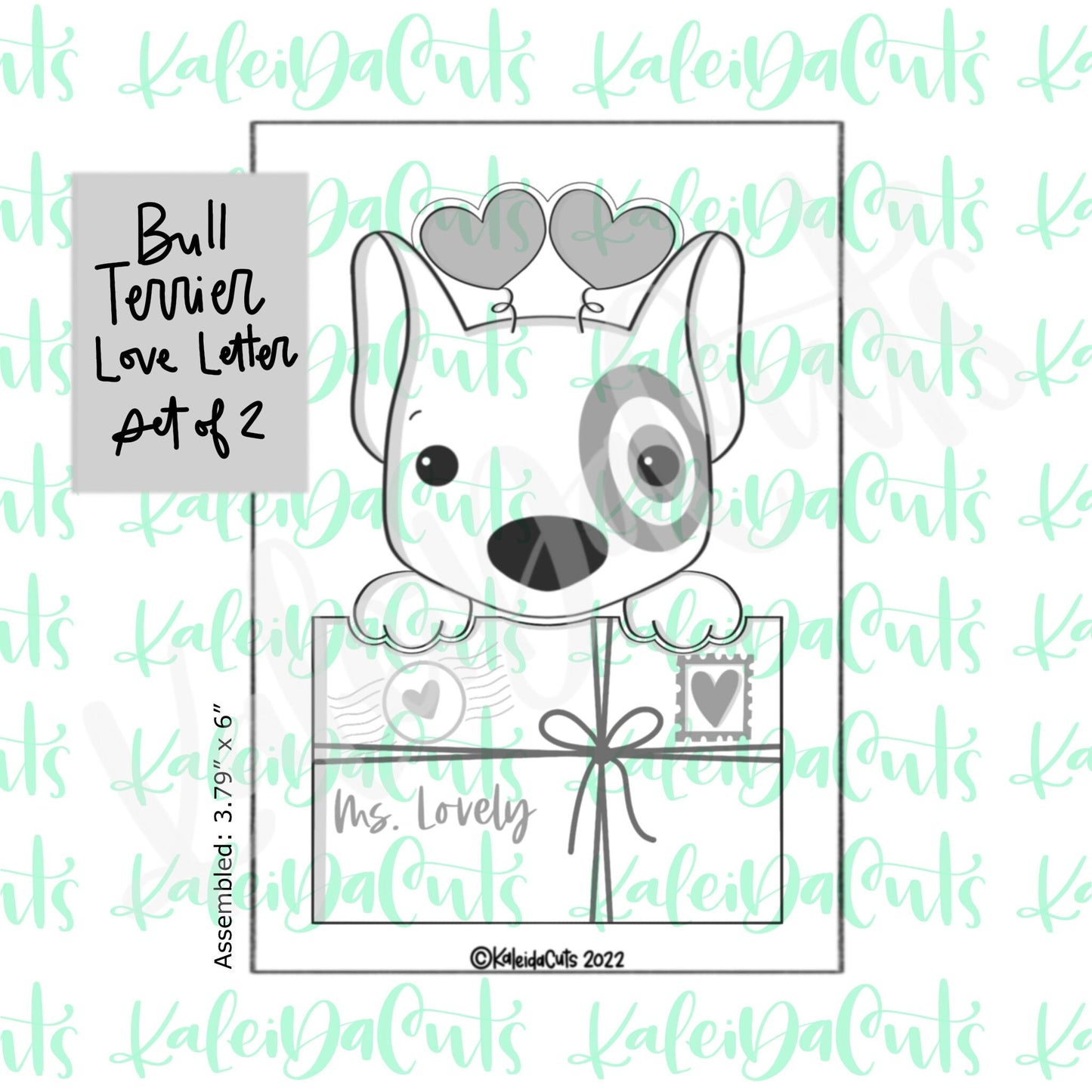 Bull Terrier Love Letter Set of 2 Cookie Cutters