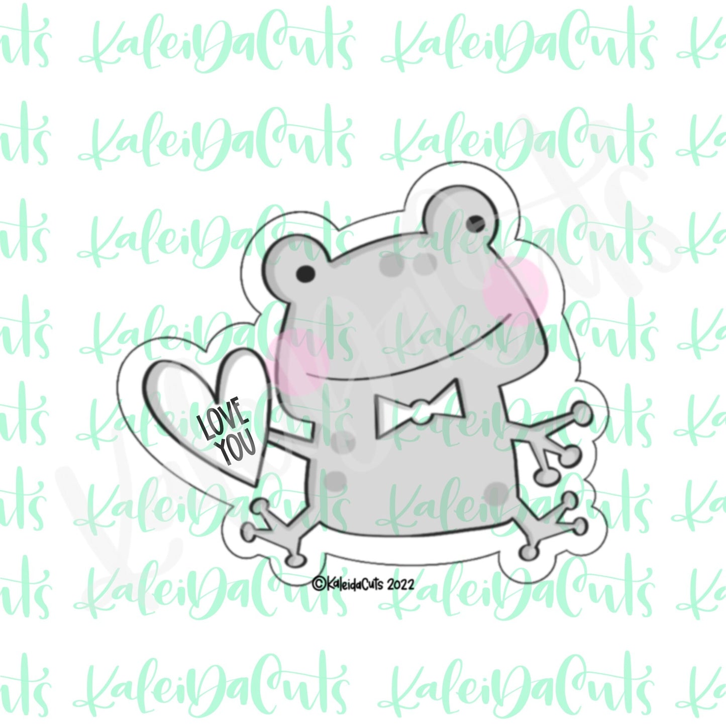 Modern Sitting Frog Valentine Cookie Cutter