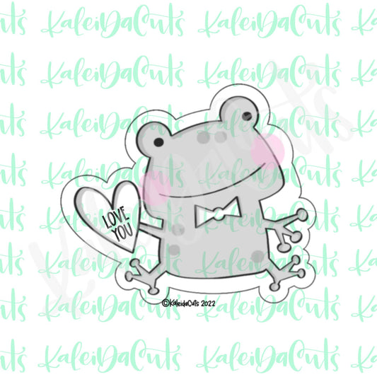 Modern Sitting Frog Valentine Cookie Cutter
