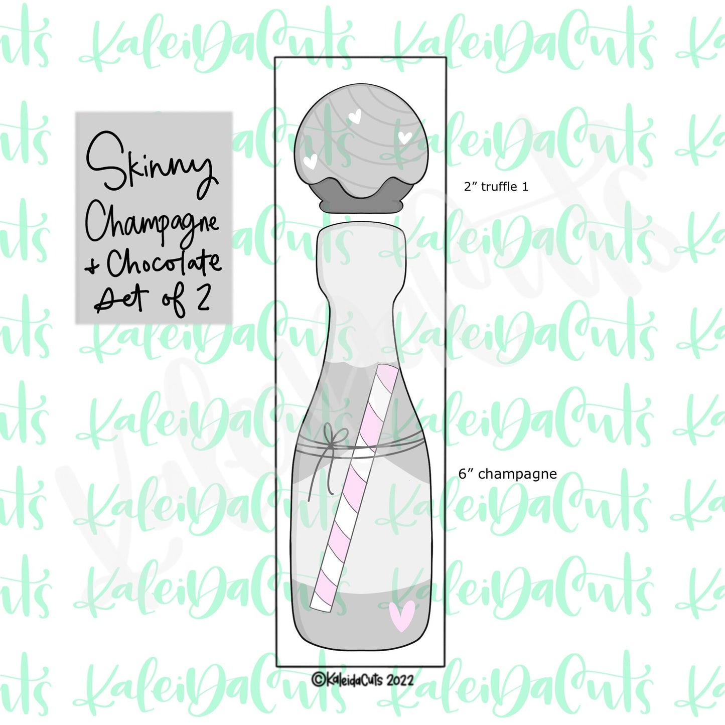 Skinny Champagne and Chocolate Set of 2 Cookie Cutters