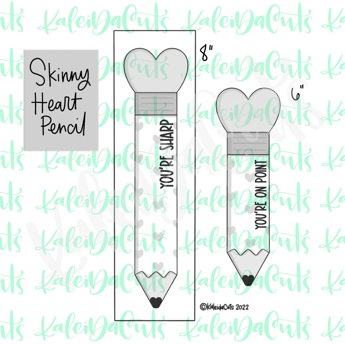 Skinny Heart Pencil Cookie Cutter