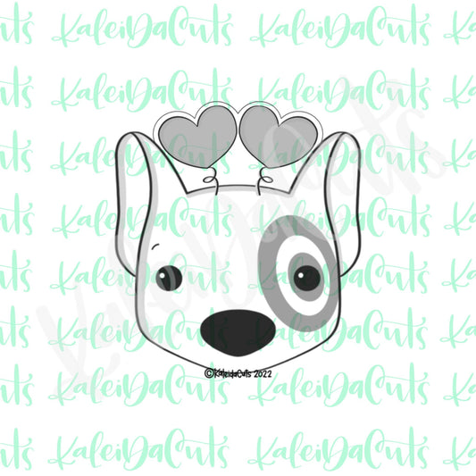 Bull Terrier Heart Headband Cookie Cutter