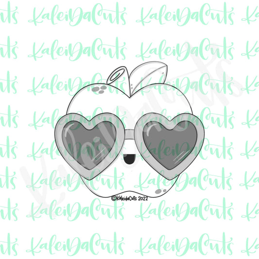 Heart Sunglasses Apple Cookie Cutter