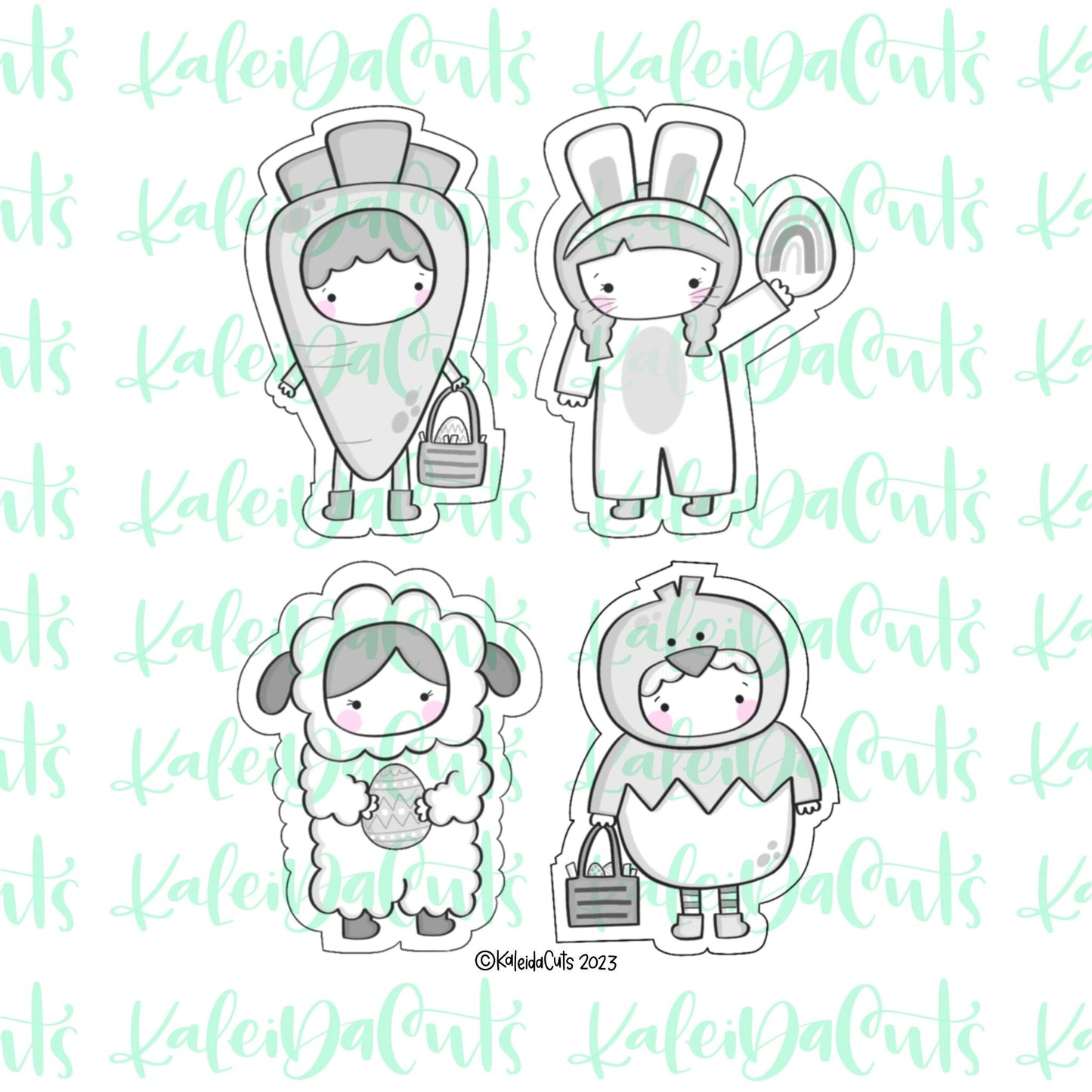 Easter Kids in Costume Set of 4 Cookie Cutters