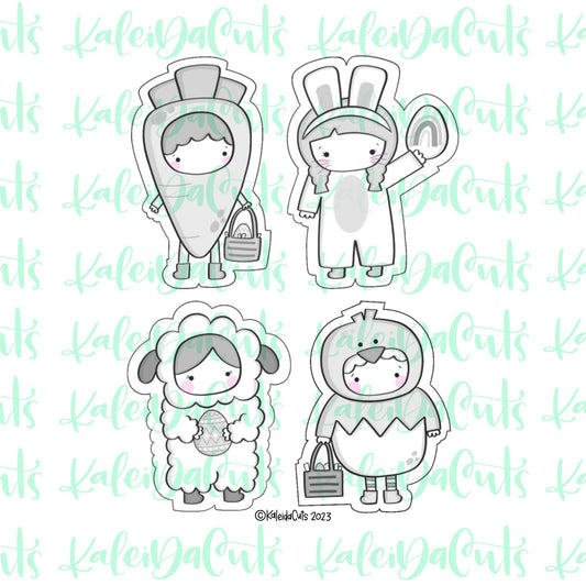 Easter Kids in Costume Set of 4 Cookie Cutters