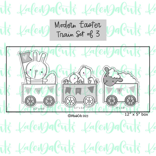 Modern Easter Train Set of 3 Cookie Cutters