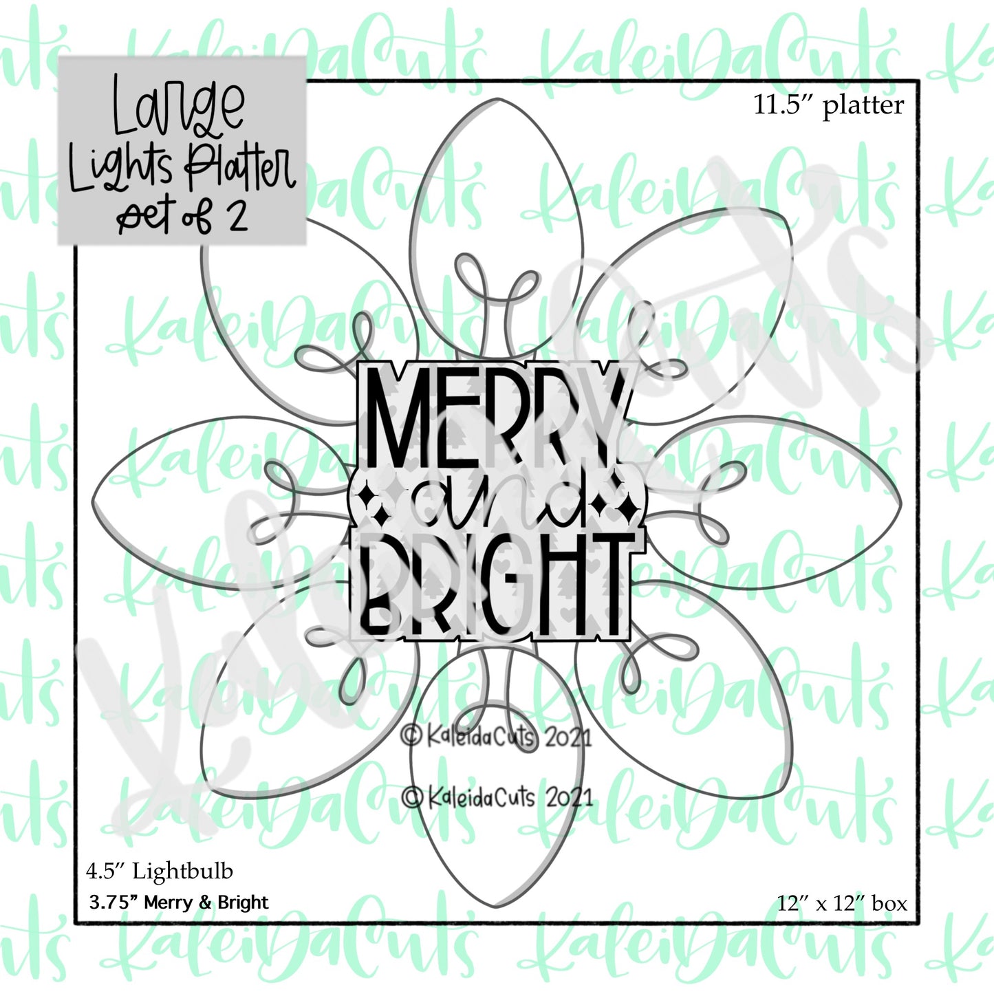 Merry and Bright Platter Cookie Cutter - Set of 2