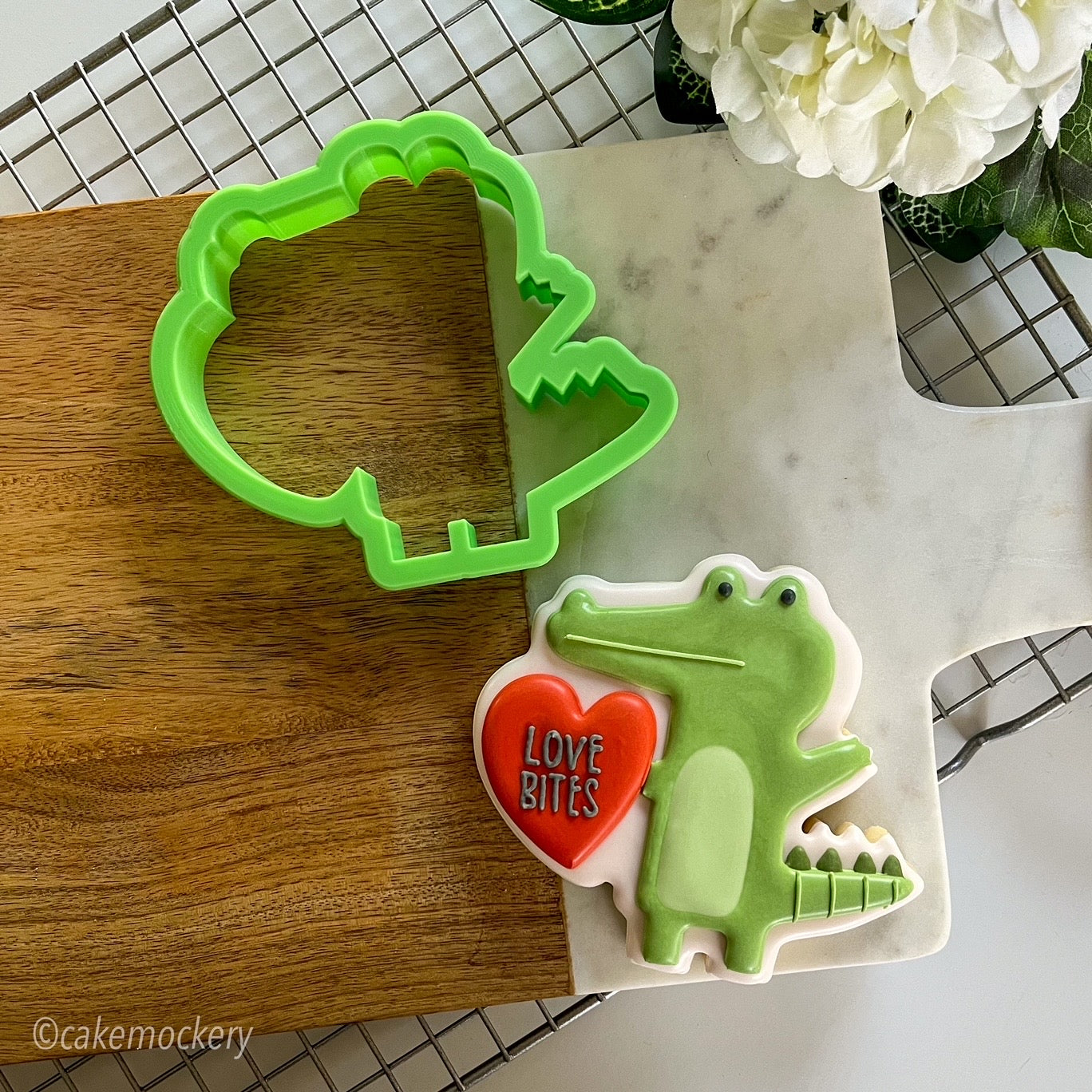 Modern Alligator Valentine Cookie Cutter