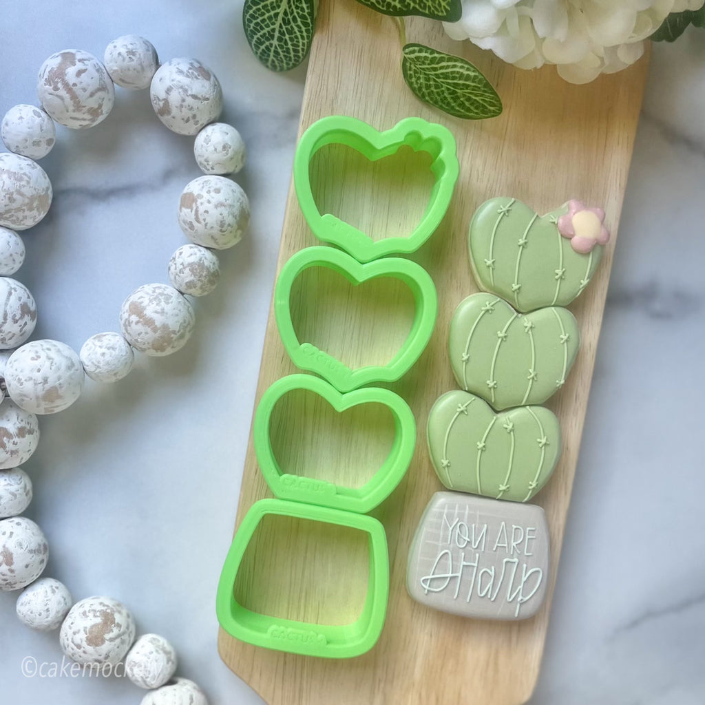 Mini BYO Heart Cactus Cookie Cutter Set of 4