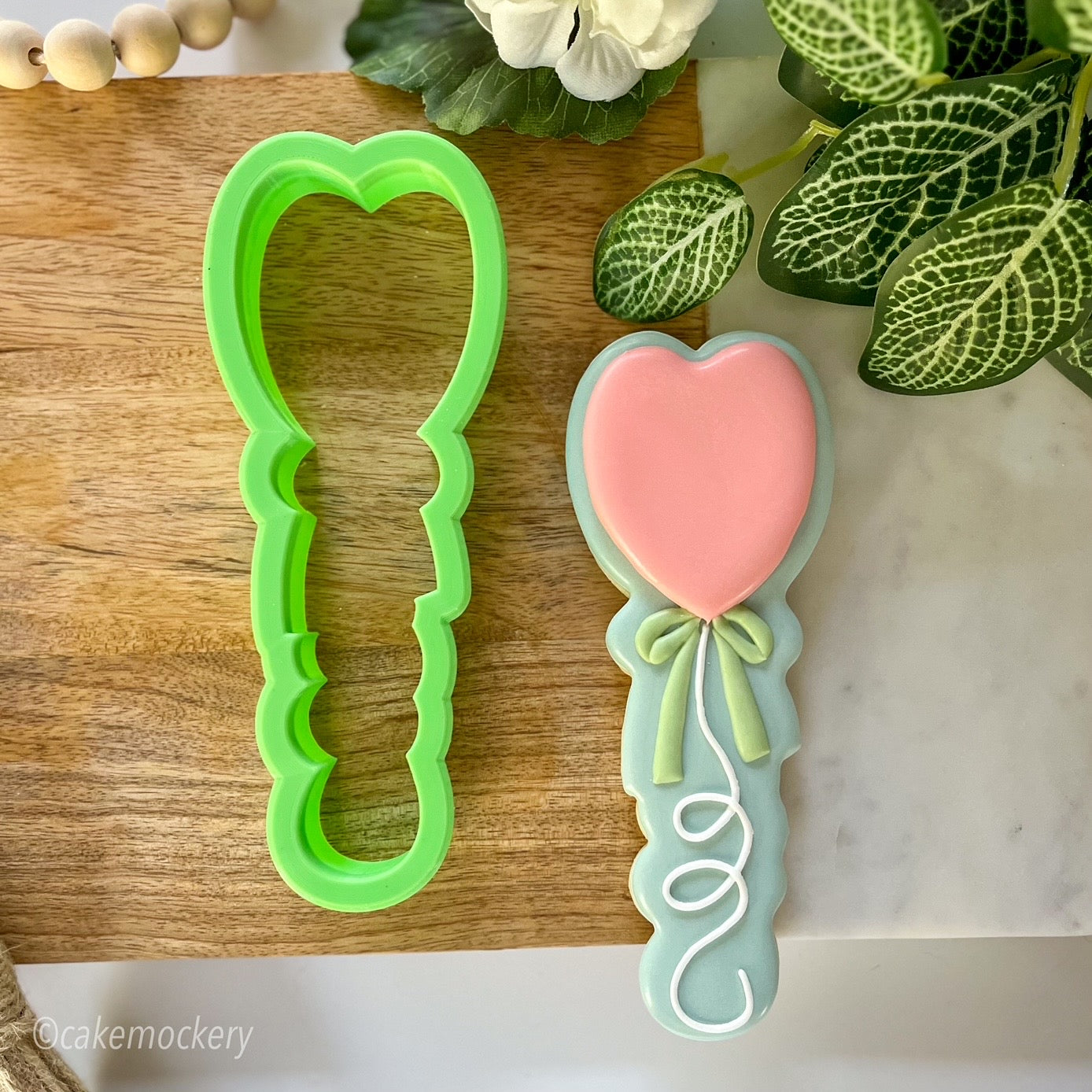 Skinny Heart Balloon Cookie Cutter - 6 inches