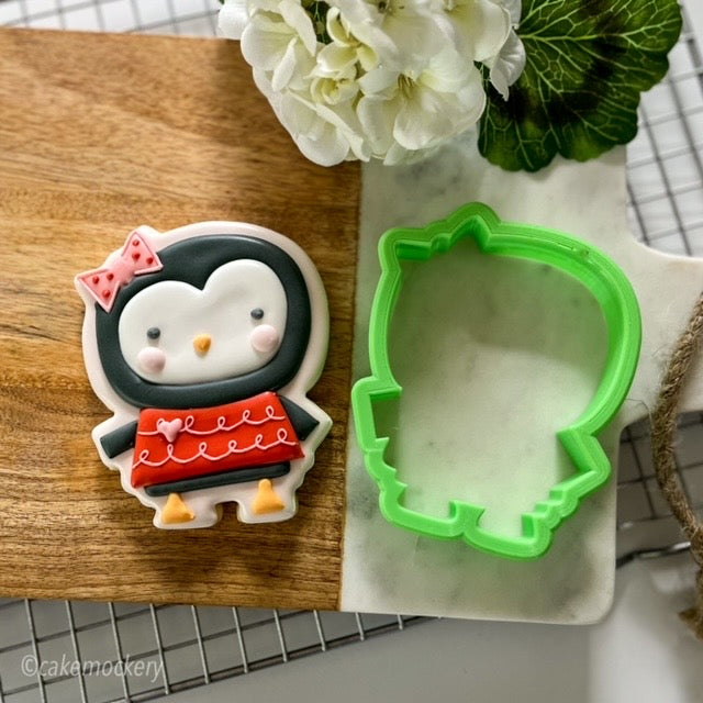Modern Penguin Bow Cookie Cutter