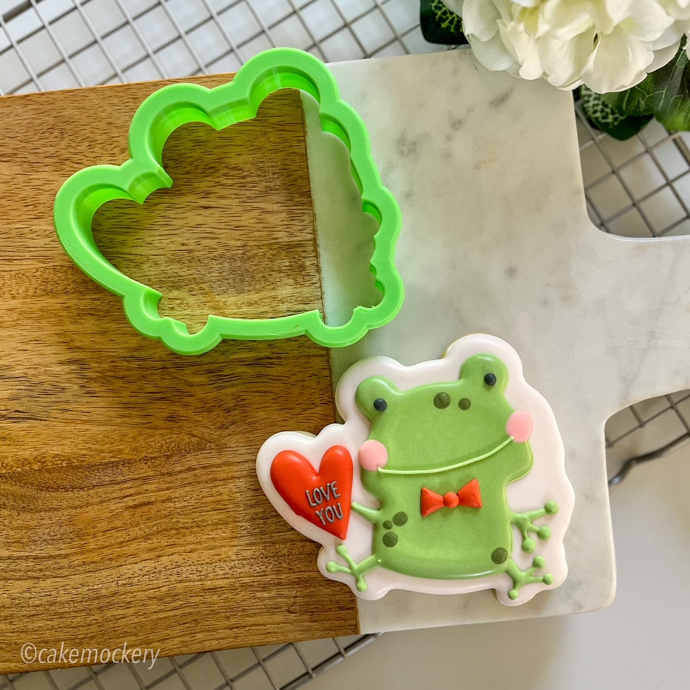 Modern Sitting Frog Valentine Cookie Cutter