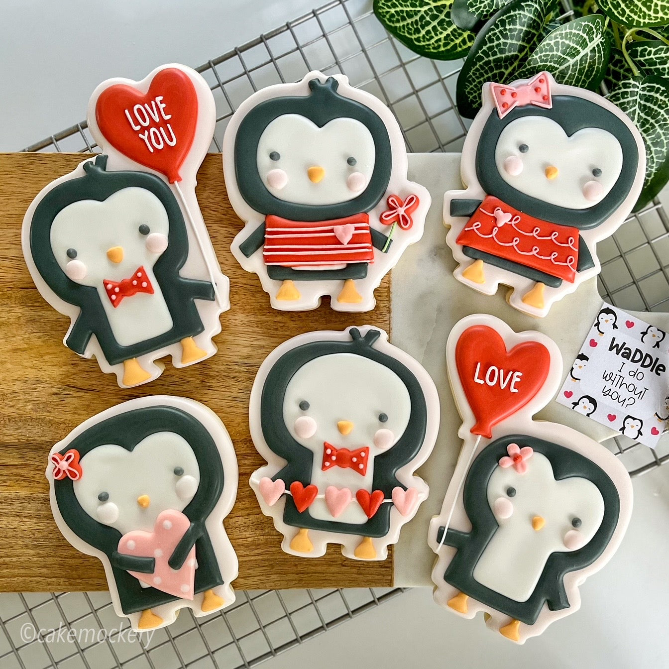 Modern Penguin Valentine Set of 6 Cookie Cutters