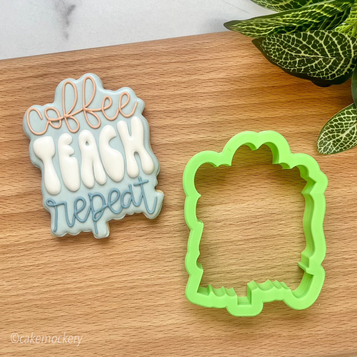 Coffee Teach Repeat Lettering Cookie Cutter