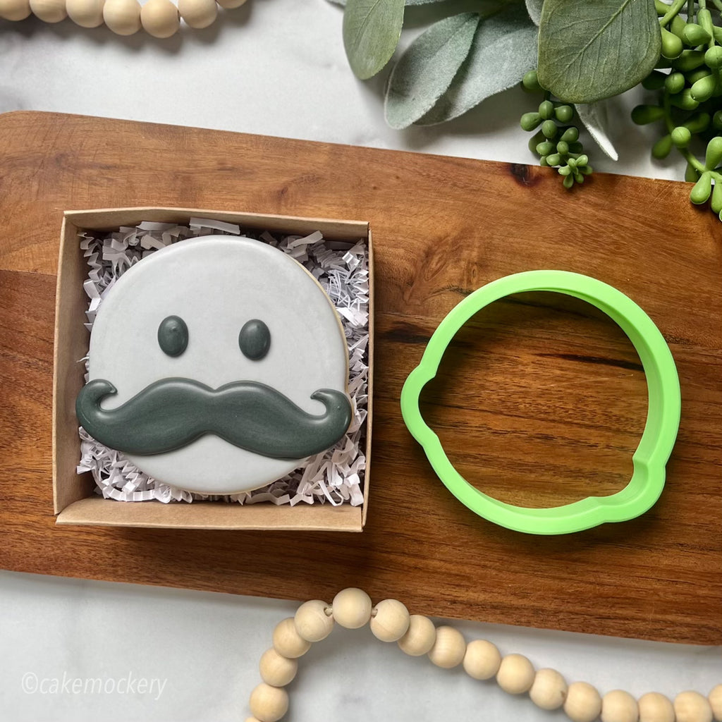 Smiley Face Mustache Cookie Cutter