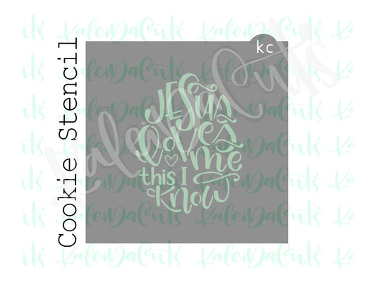 Jesus Loves Me Lettering Stencil